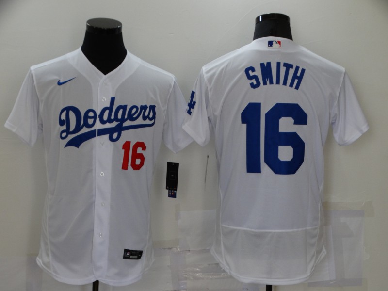 Cheap Men Los Angeles Dodgers 16 Smith White Elite Nike 2021 MLB Jersey